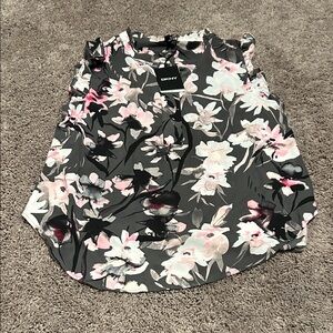 DKNY Black and Pink Floral Top